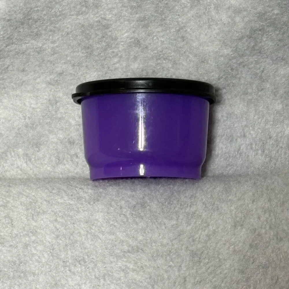 Tupperware Snack Bowl #4914B Purple Black Snack Cup with Lid